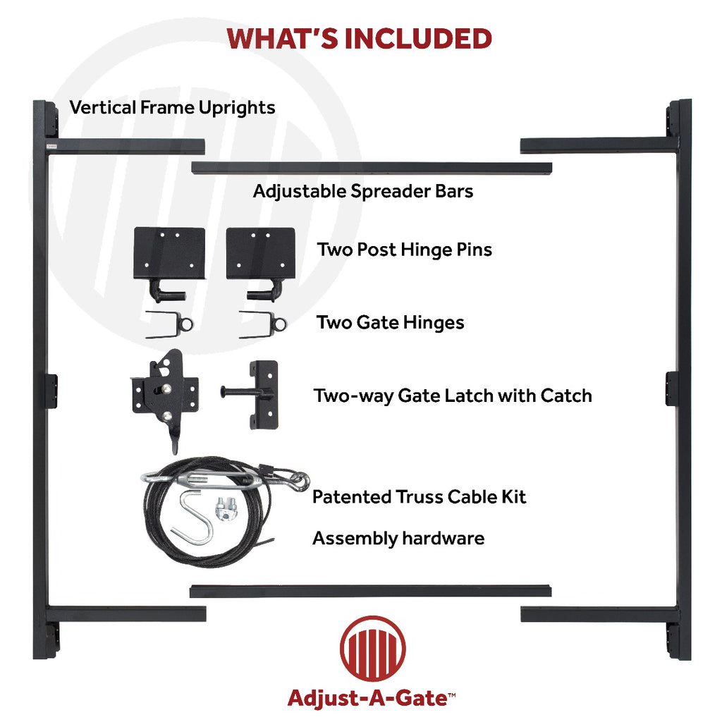 Adjust-A-Gate™ 3 Rail 60"H/ 60"-96" W Kit-Contractor Series